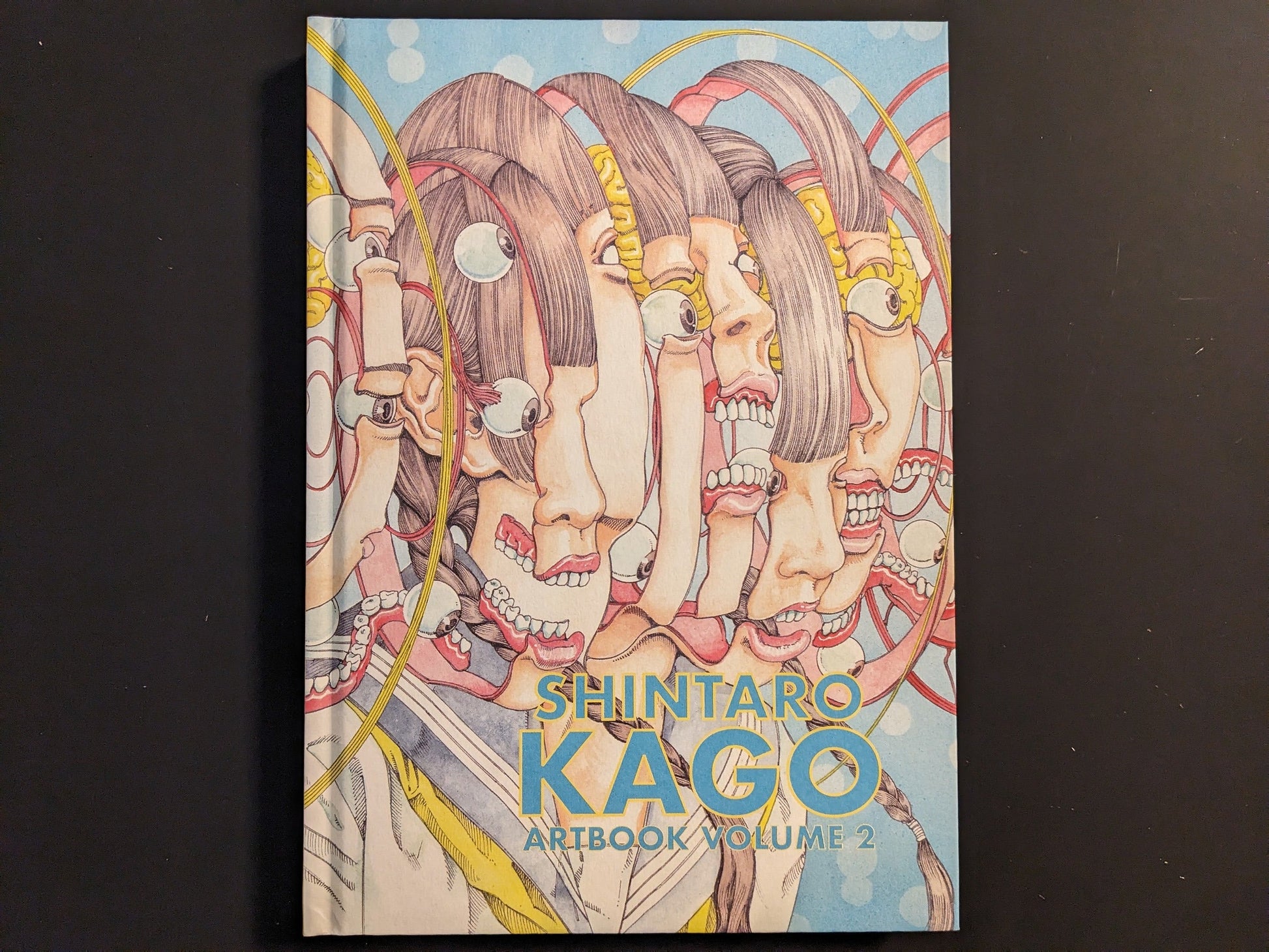 Front cover of "Shintaro Kago: Artbook Vol. 2" Second Edition hardcover with surreal anatomical portrait.