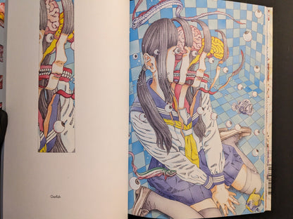 Plate “Oarfish”: underwater scene with segmented head and floating eyes, from Kago’s Artbook Vol. 2.