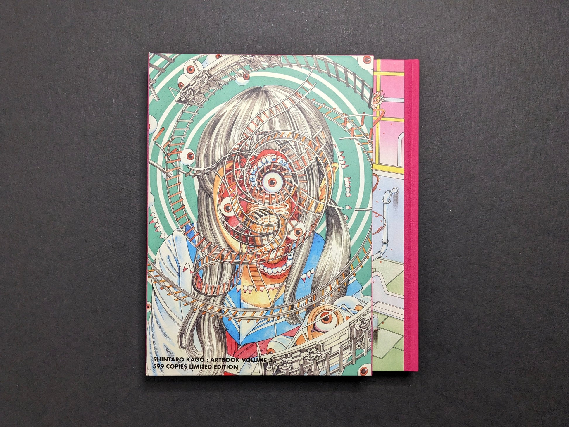 Shintaro Kago Artbook Vol. 3 collector’s edition hardcover placed on slipcase, front view
