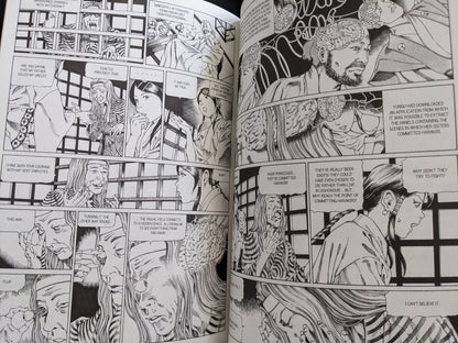 Brain extraction scene from Shintaro Kago’s manga with surreal and grotesque imagery