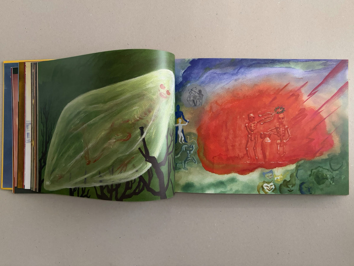 Open spread from SOLUTION issue 5 – Aleksandra Waliszewska, showing abstract painted imagery in green, red, and blue tones.