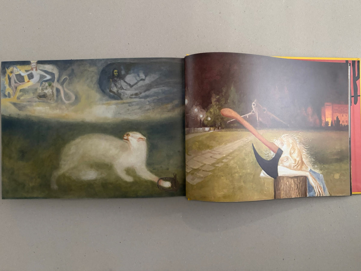 Open spread from SOLUTION issue 5 – Aleksandra Waliszewska, showing two facing pages with surreal painted scenes.