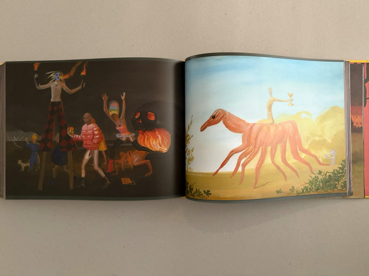 Open spread from SOLUTION issue 5 by Aleksandra Waliszewska, showing two full-page artworks with surreal figures and animal forms.
