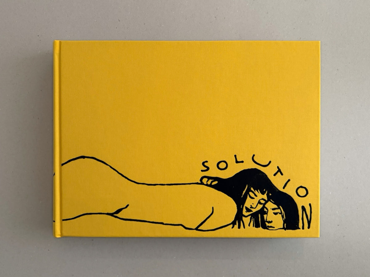 Front cover of SOLUTION issue 5 – Aleksandra Waliszewska, yellow hardcover with black line drawing and the title printed across the lower right.