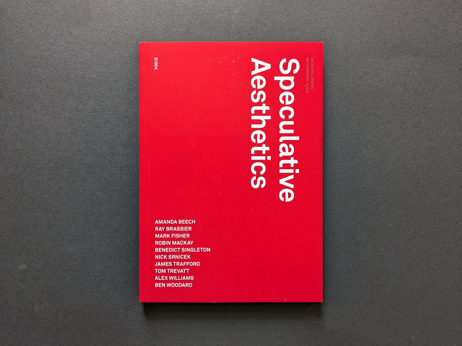 Cover of the book Speculative Aesthetics with red minimalist design.