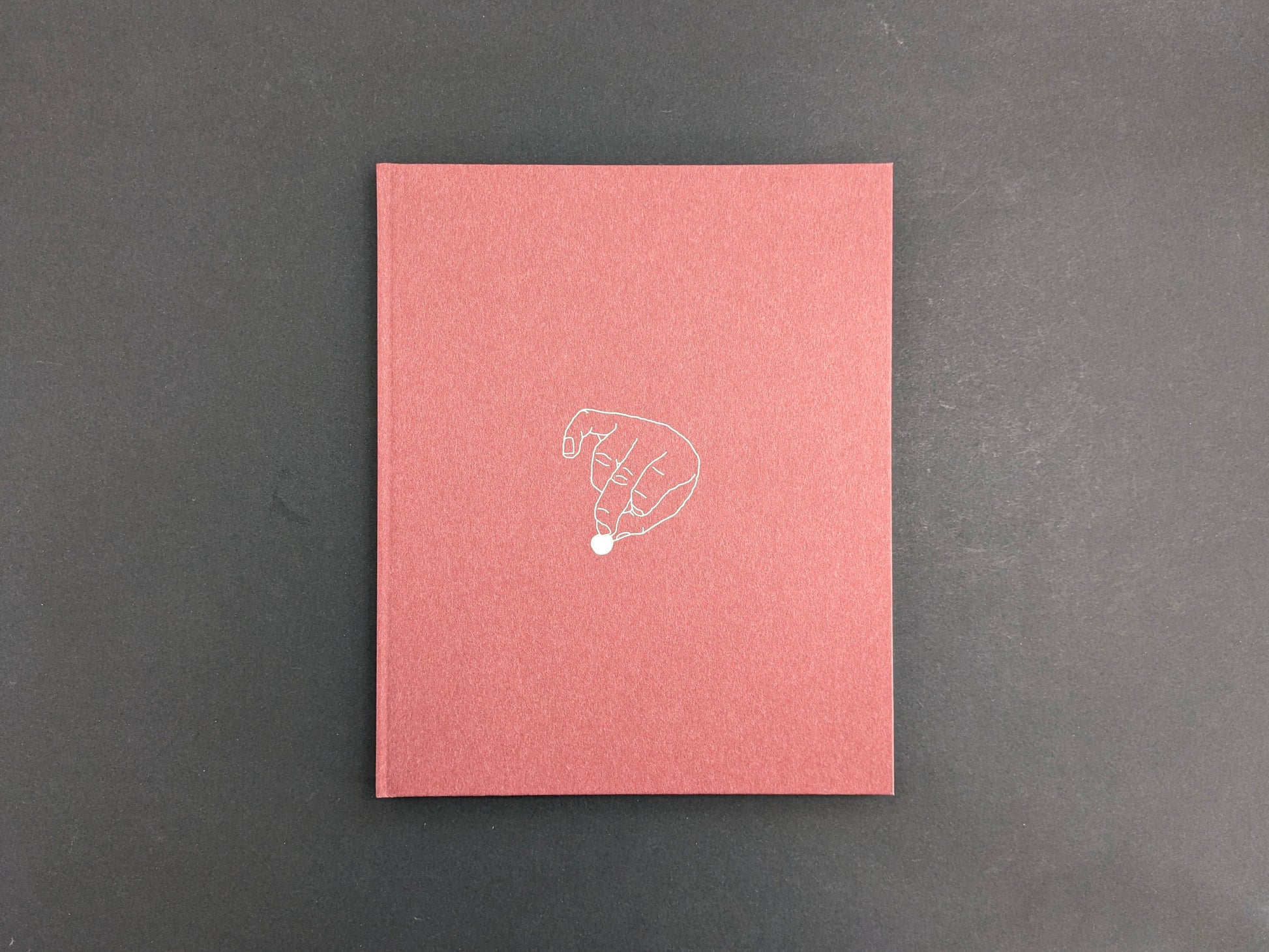 Back cover of süü by Taemin Ha with a minimal hand drawing on a muted red background.