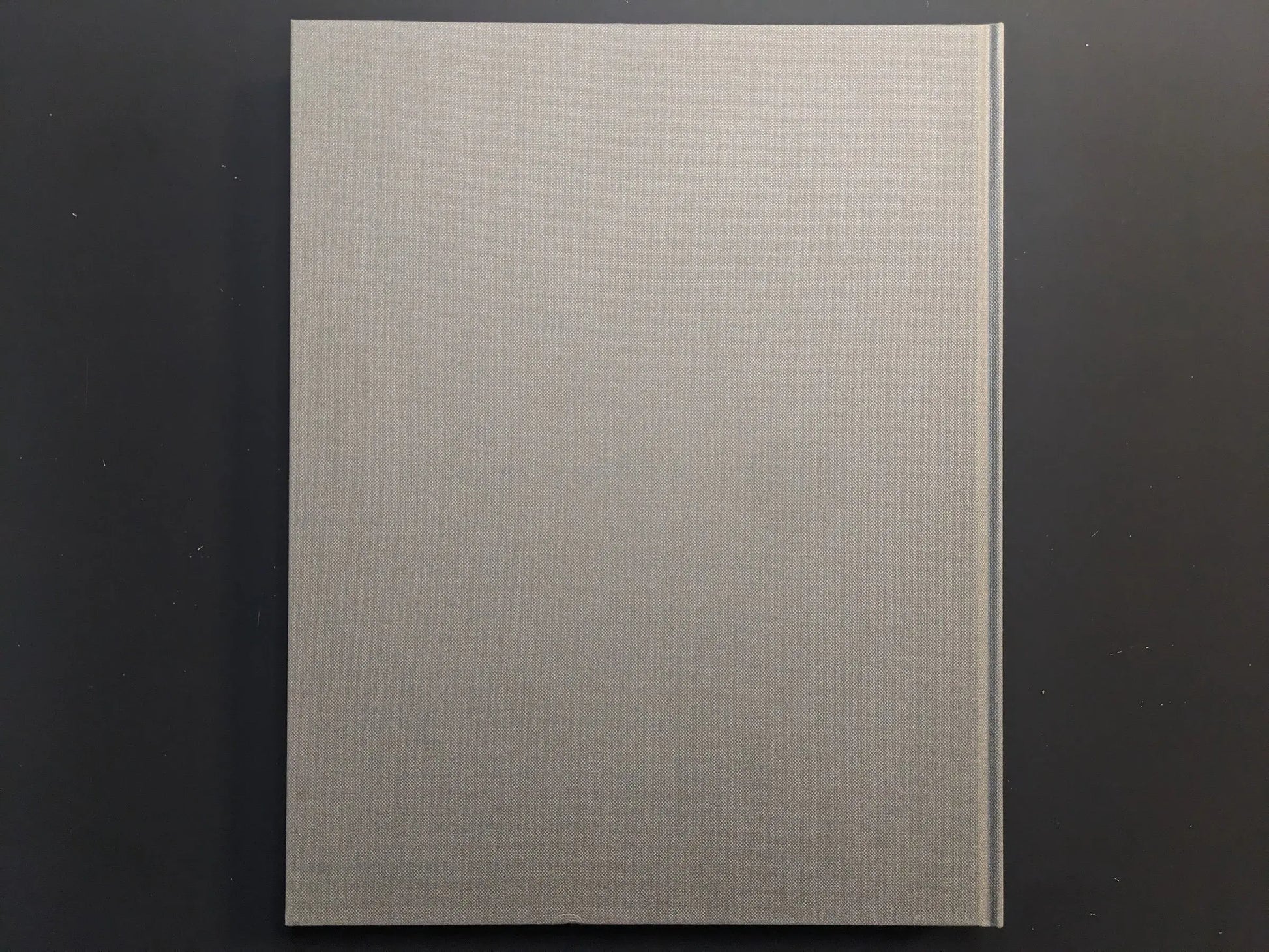 Back cover of Symphony – mushrooms from the forest by Takashi Homma, plain grey textile hardcover