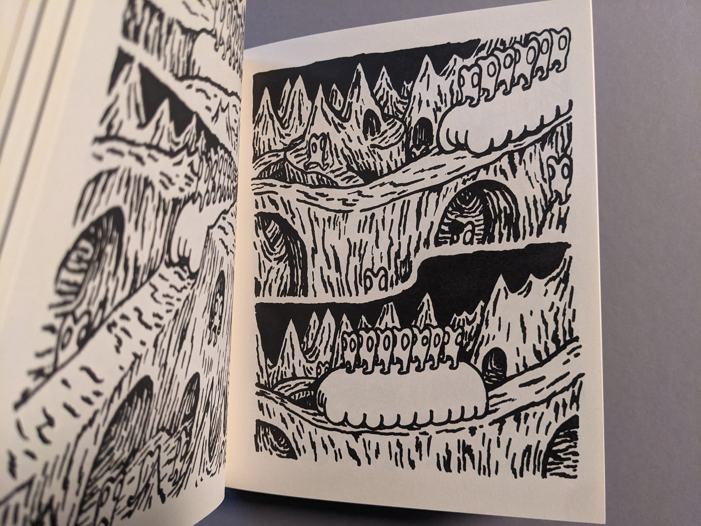 Illustration from Teratoid Heights depicting surreal organic structures