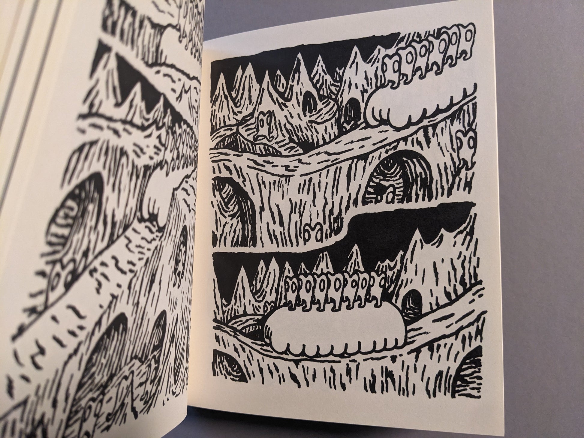 Illustration from Teratoid Heights depicting surreal organic structures