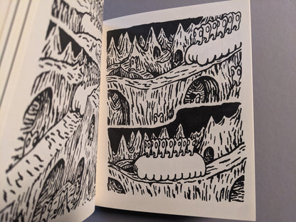 Illustration from Teratoid Heights depicting surreal organic structures