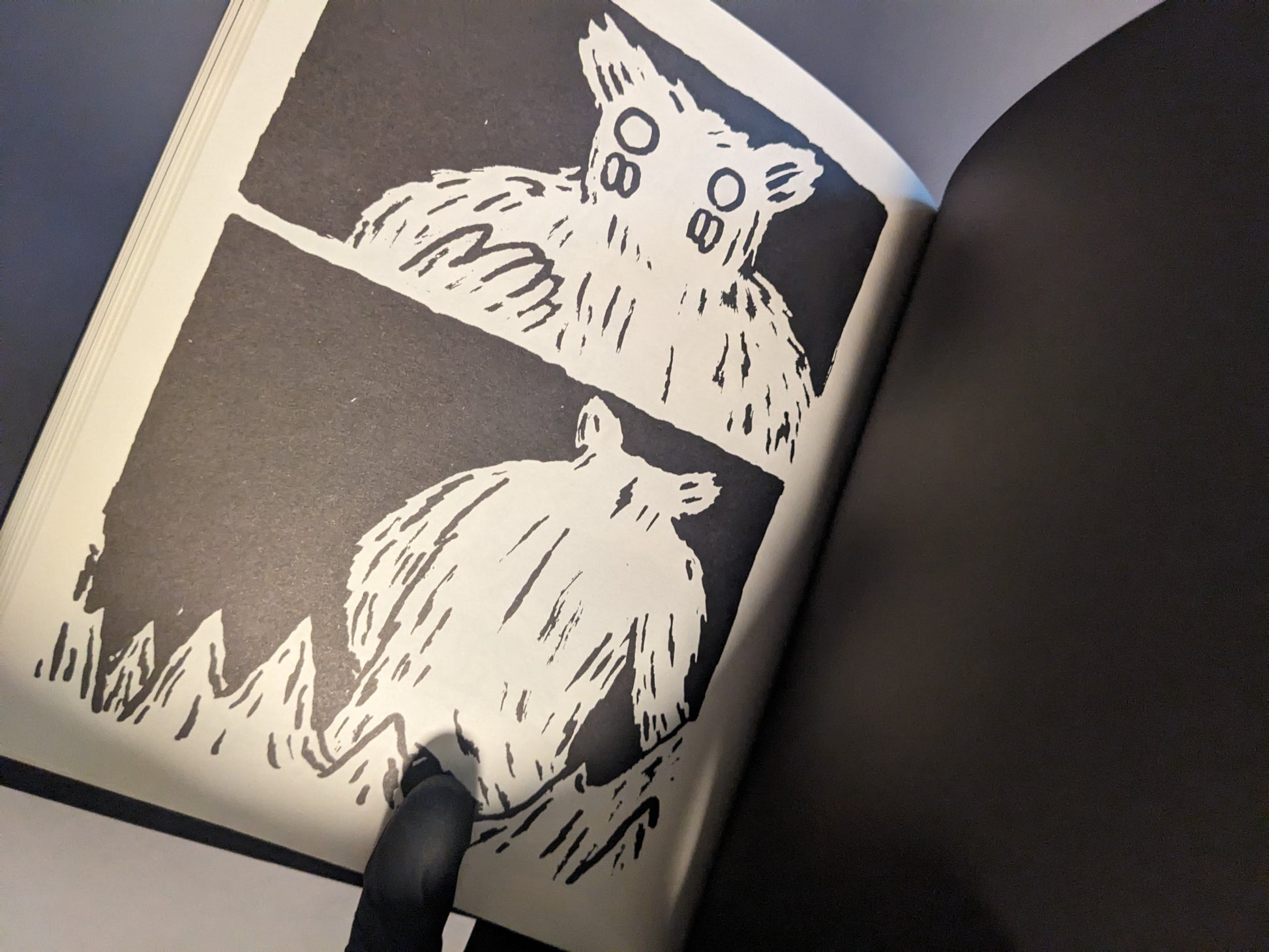 Panel from Teratoid Heights with a creature in a dark landscape