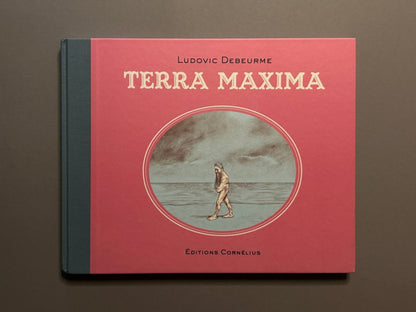 Terra Maxima by Ludovic Debeurme, front cover with pink dust jacket and central oval illustration