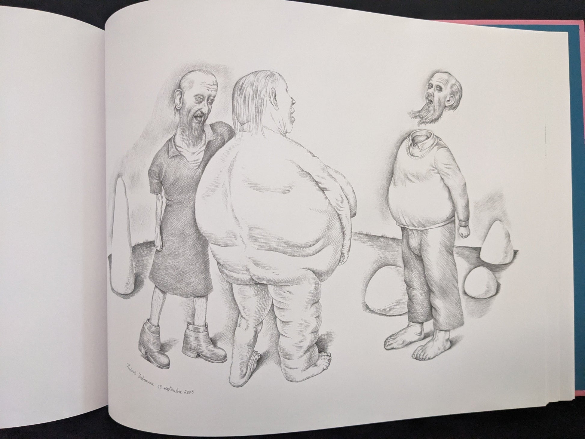 Group of surreal humanoid characters – Terra Maxima by Ludovic Debeurme