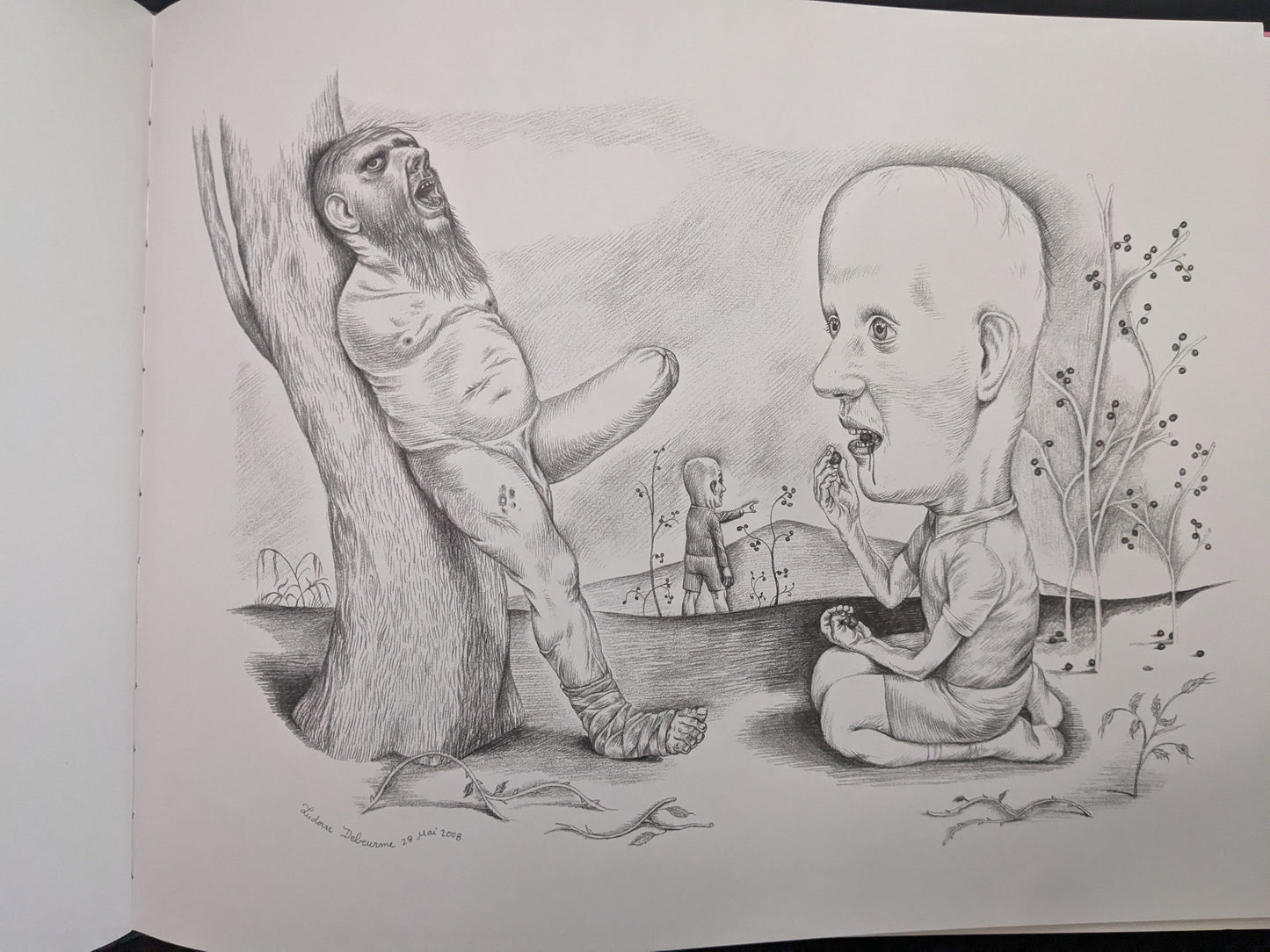 Surreal scene with distorted characters – Ludovic Debeurme, Terra Maxima