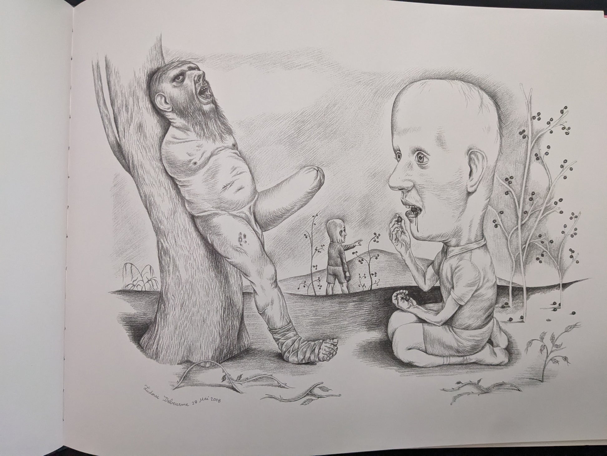 Surreal scene with distorted characters – Ludovic Debeurme, Terra Maxima