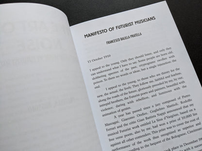 First page of Francesco Balilla Pratella’s Manifesto of Futurist Musicians, dated 1910.