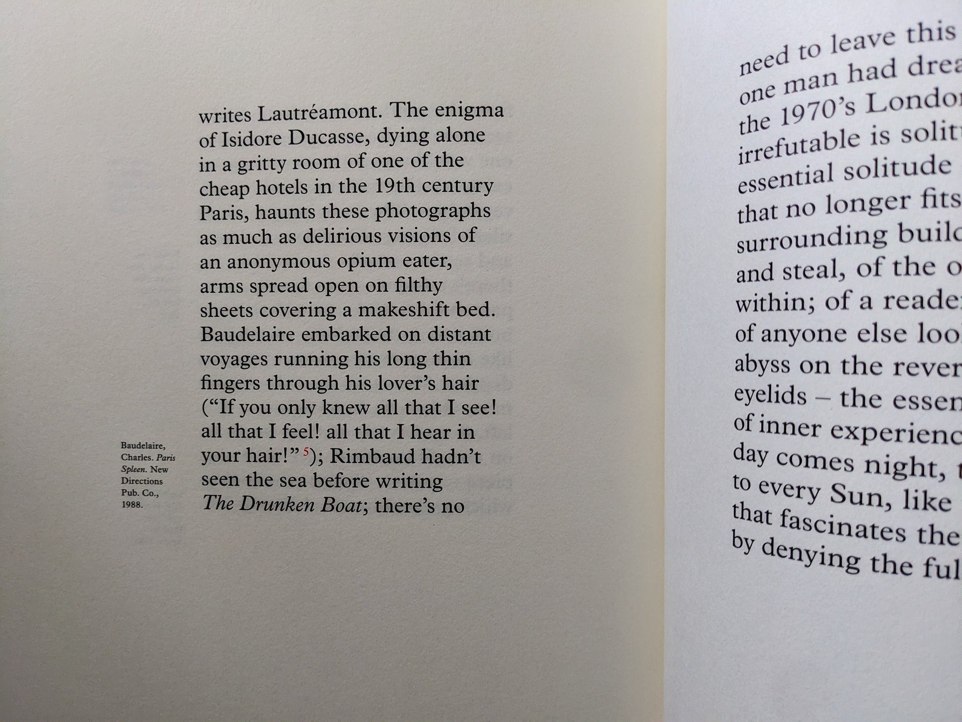 Essay page referencing solitude and literature printed in serif type.