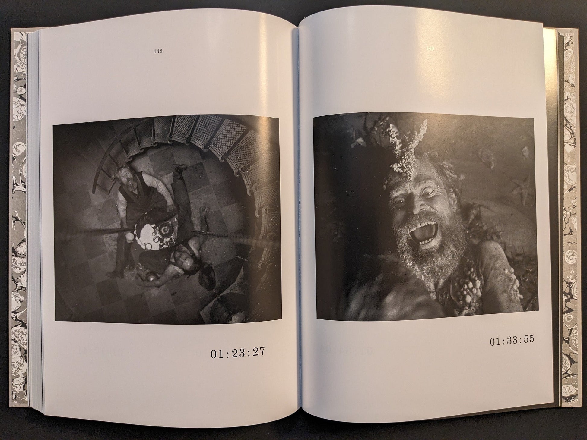 Photographic film stills of Willem Dafoe from The Lighthouse Screenplay Book.