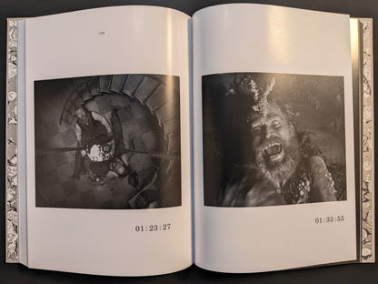 Photographic film stills of Willem Dafoe from The Lighthouse Screenplay Book.