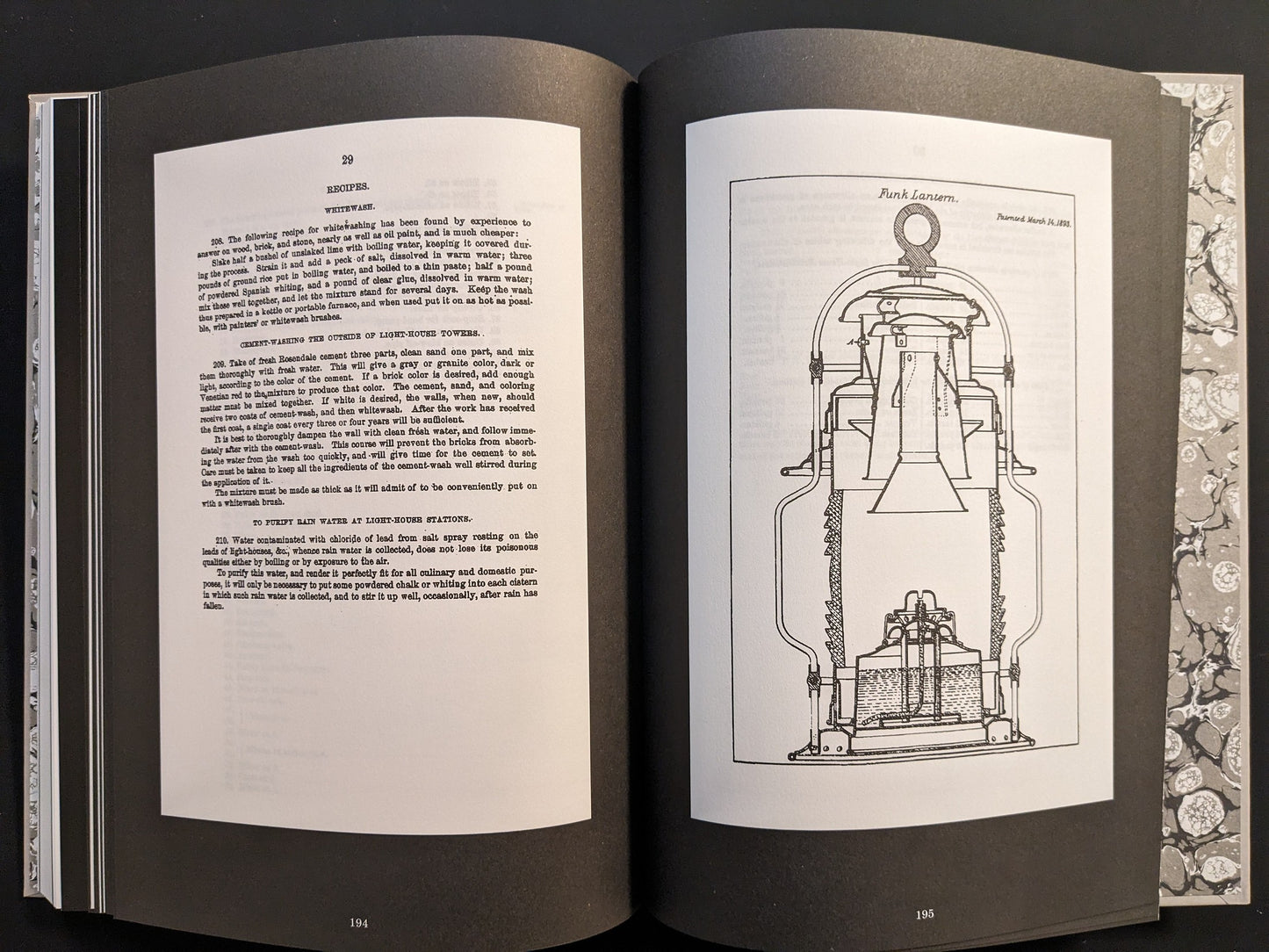Technical drawing of a lighthouse Fresnel lens reproduced in the screenplay book.