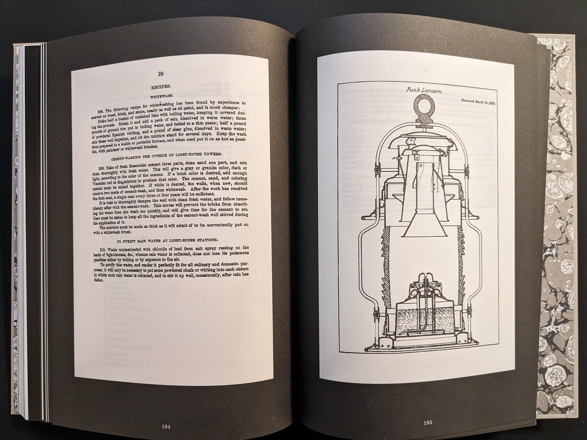 Technical drawing of a lighthouse Fresnel lens reproduced in the screenplay book.