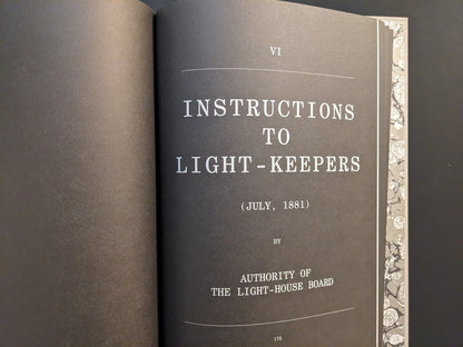 Section title “Instructions to Light-Keepers (July 1881)” from The Lighthouse Screenplay Book.