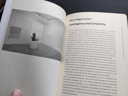 Sample page featuring Reza Negarestani’s essay