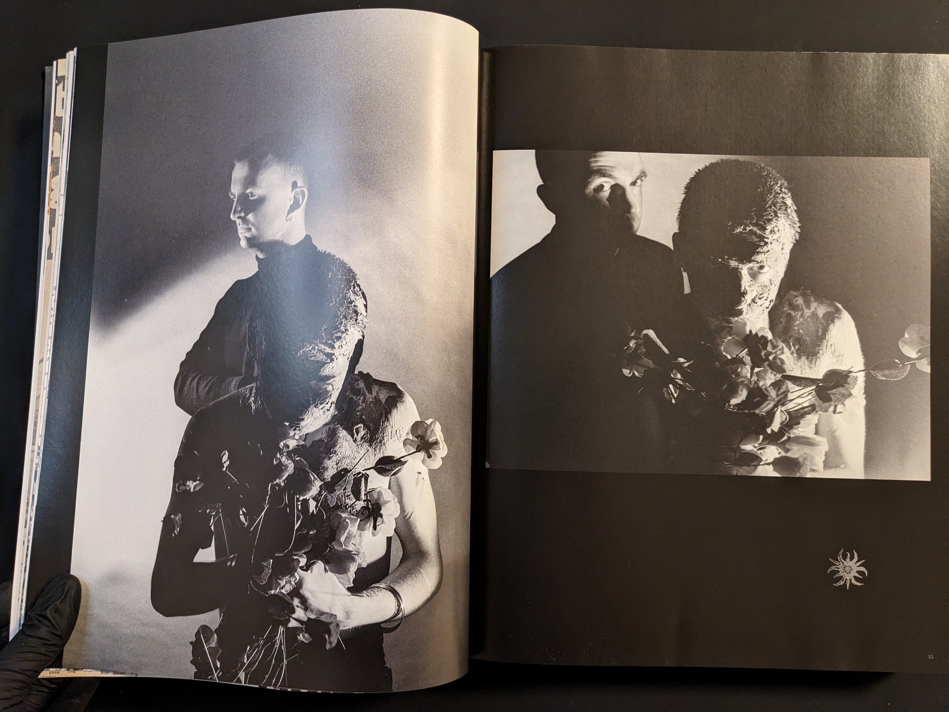 Black-and-white artistic portrait of COIL members John Balance and Peter Christopherson.