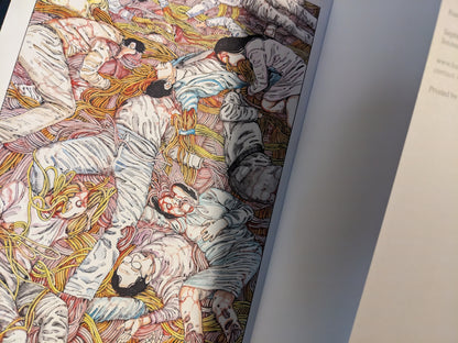 Close-up interior detail from TRACT pocket edition by Shintaro Kago, full-color manga illustration with graphic imagery.