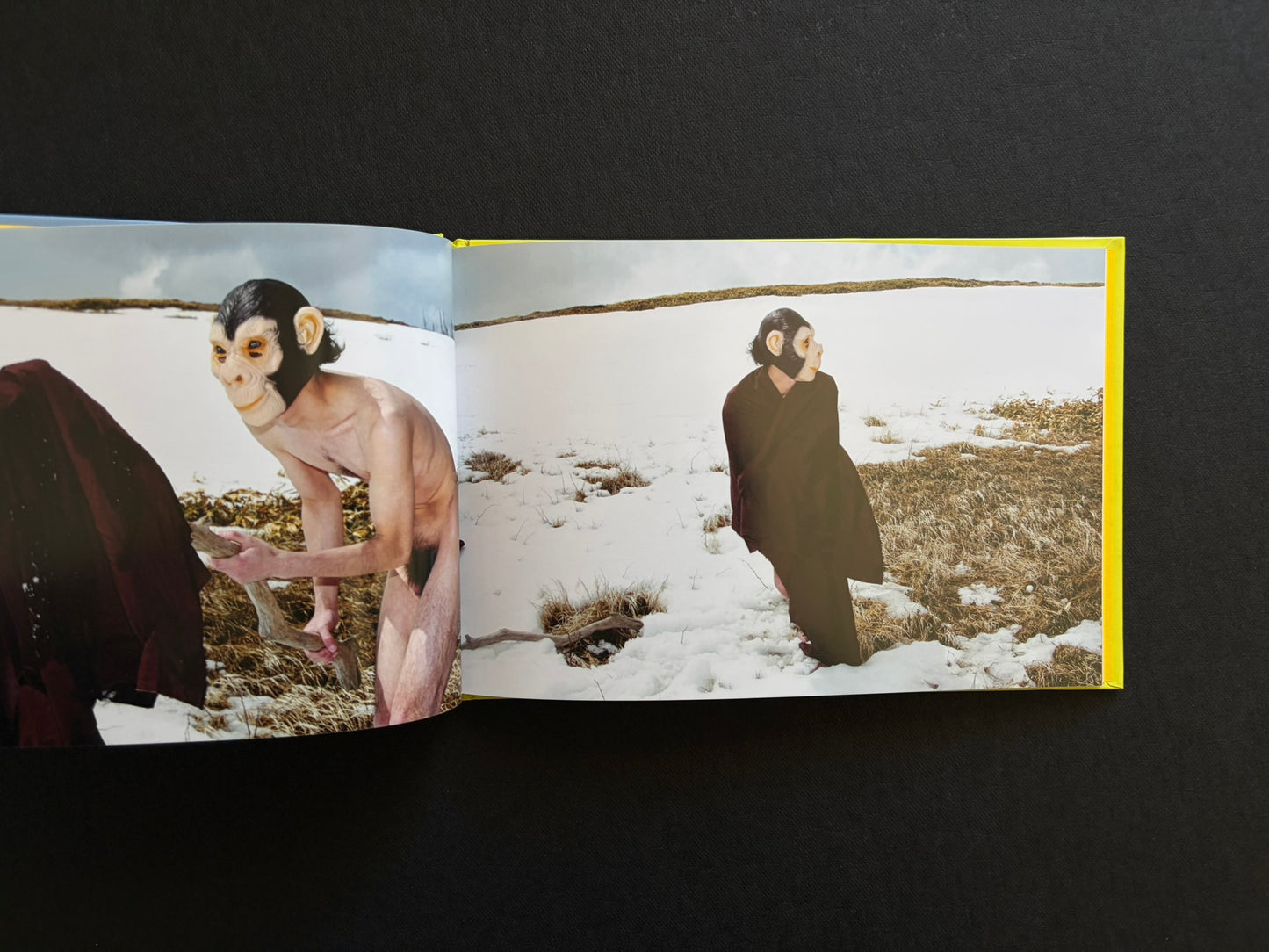 Open spread from TSUMITOBATSU showing a staged photograph.