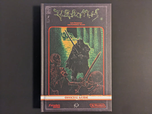Front cover of Vermis I – Lost Dungeons and Forbidden Woods (Forsaken Edition) hardcover art book by Plastiboo, featuring embossed dark fantasy artwork.