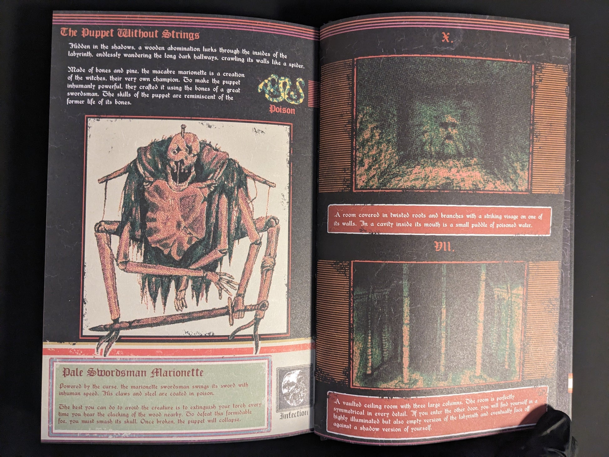 Creepy skeletal puppet illustration from Vermis I – Lost Dungeons and Forbidden Woods (Forsaken Edition).