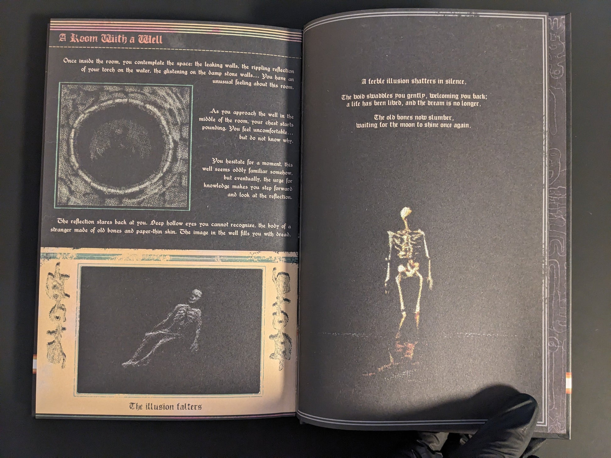 Illustration of skeletal figure with mystical illusion theme from Vermis I – Lost Dungeons and Forbidden Woods (Forsaken Edition).