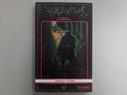 Cover of "Vermis I – Lost Dungeons and Forbidden Woods" by Plastiboo, featuring a knight in black armor facing dungeon enemies in retro pixel art style