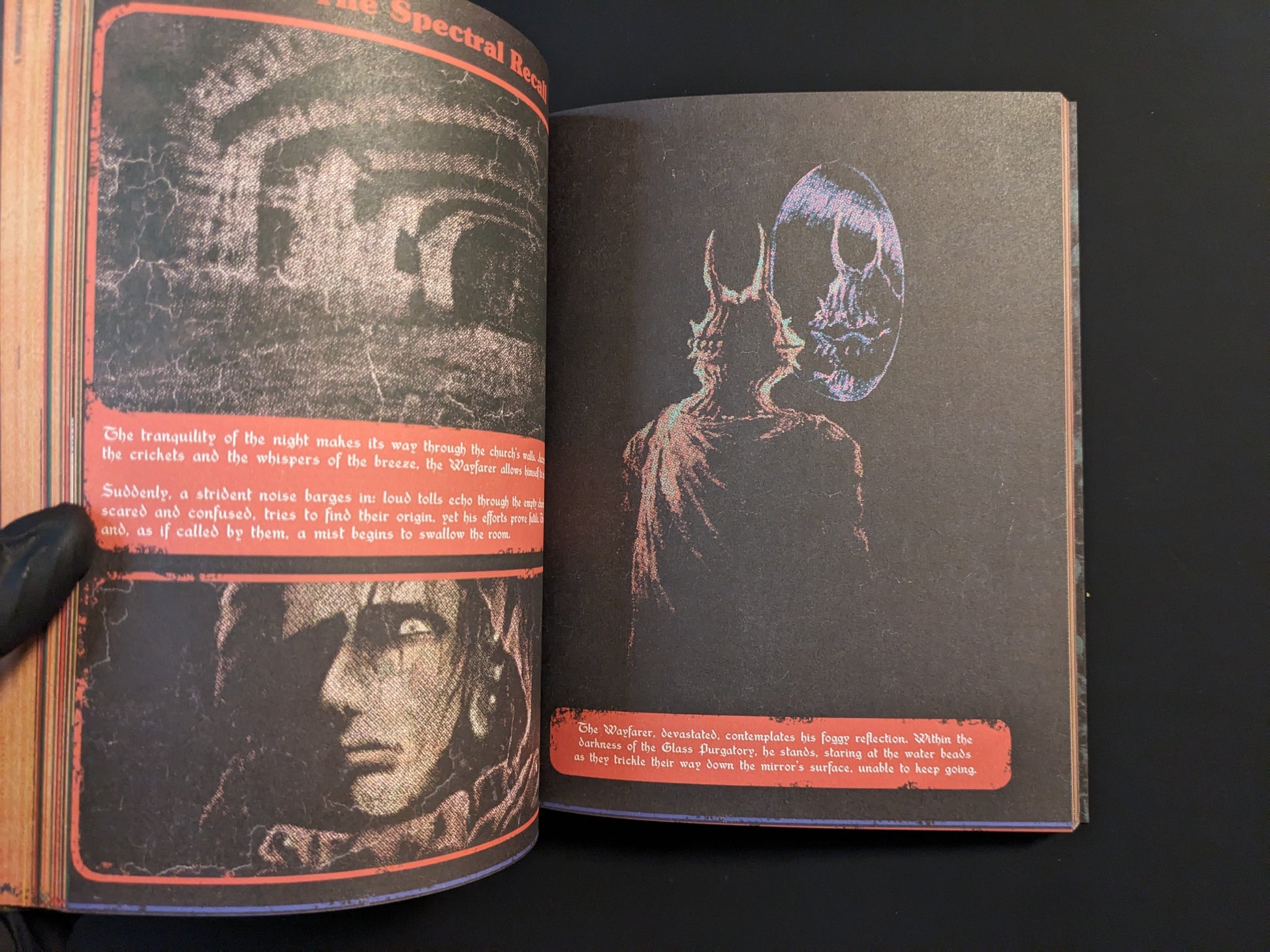 Dark illustrated page from Vermis II – Mist & Mirrors showing "The Spectral Reaper"