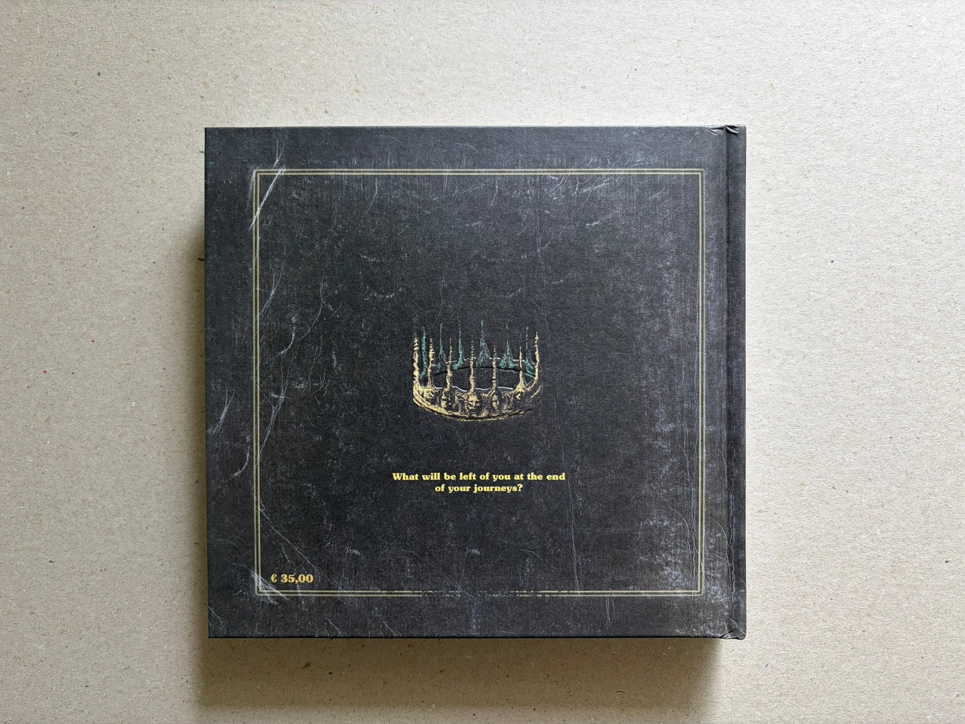 Vermis III Forsaken Edition back cover, showing a small crown-like emblem and the closing question on a black background.