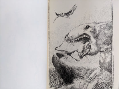 Depiction of a monstrous rodent-like beast devouring a smaller creature from 'Voodoo Forest'