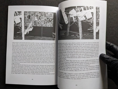 Interior spread showing archival performance photographs and text on Opus Dei Society activities.