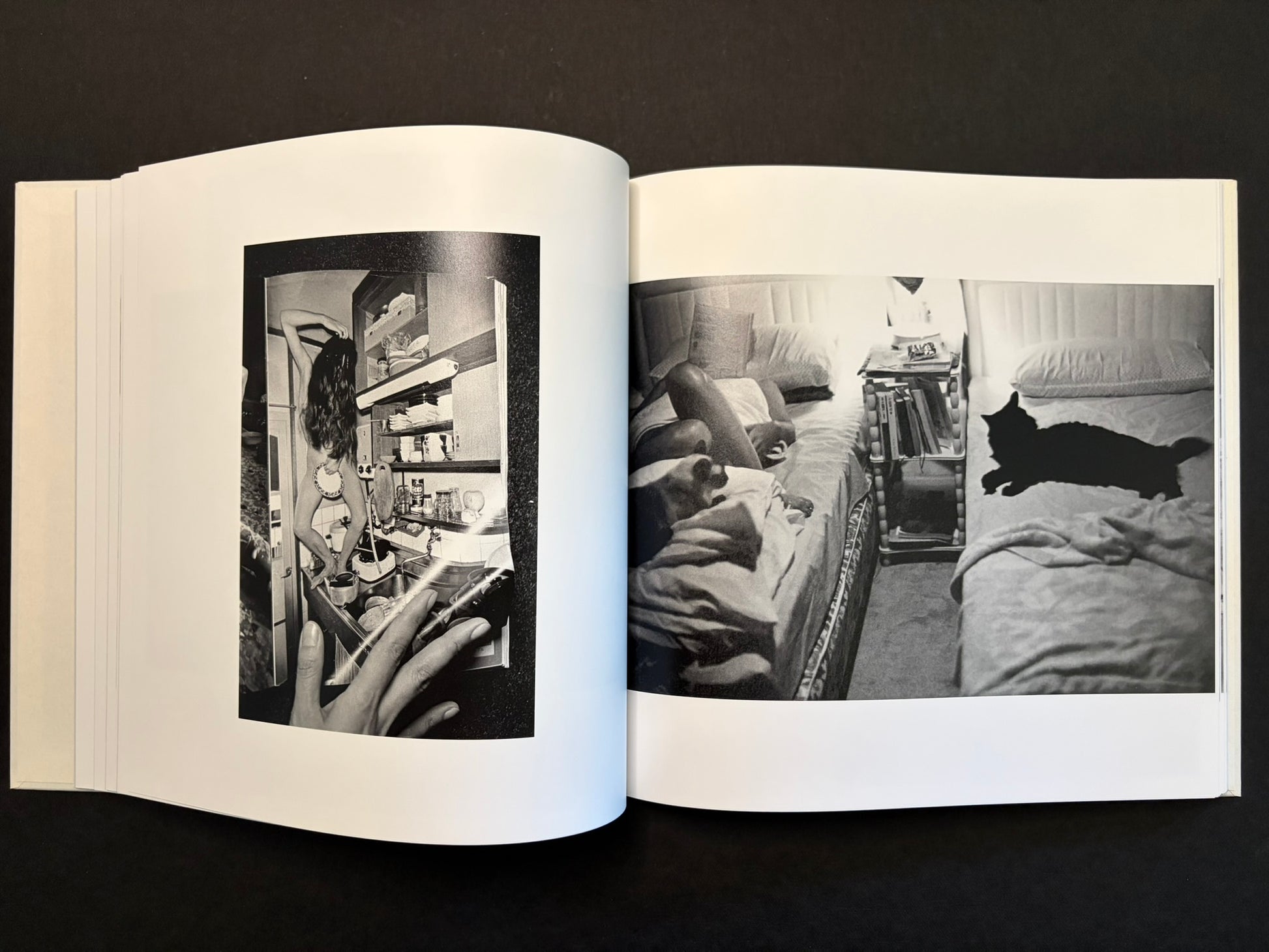 Open spread with a studio portrait on the left and a family group portrait on the right.